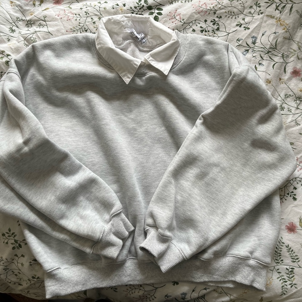 Princess Polly Great Cropped Sweatshirt with Built-in Faux Collar